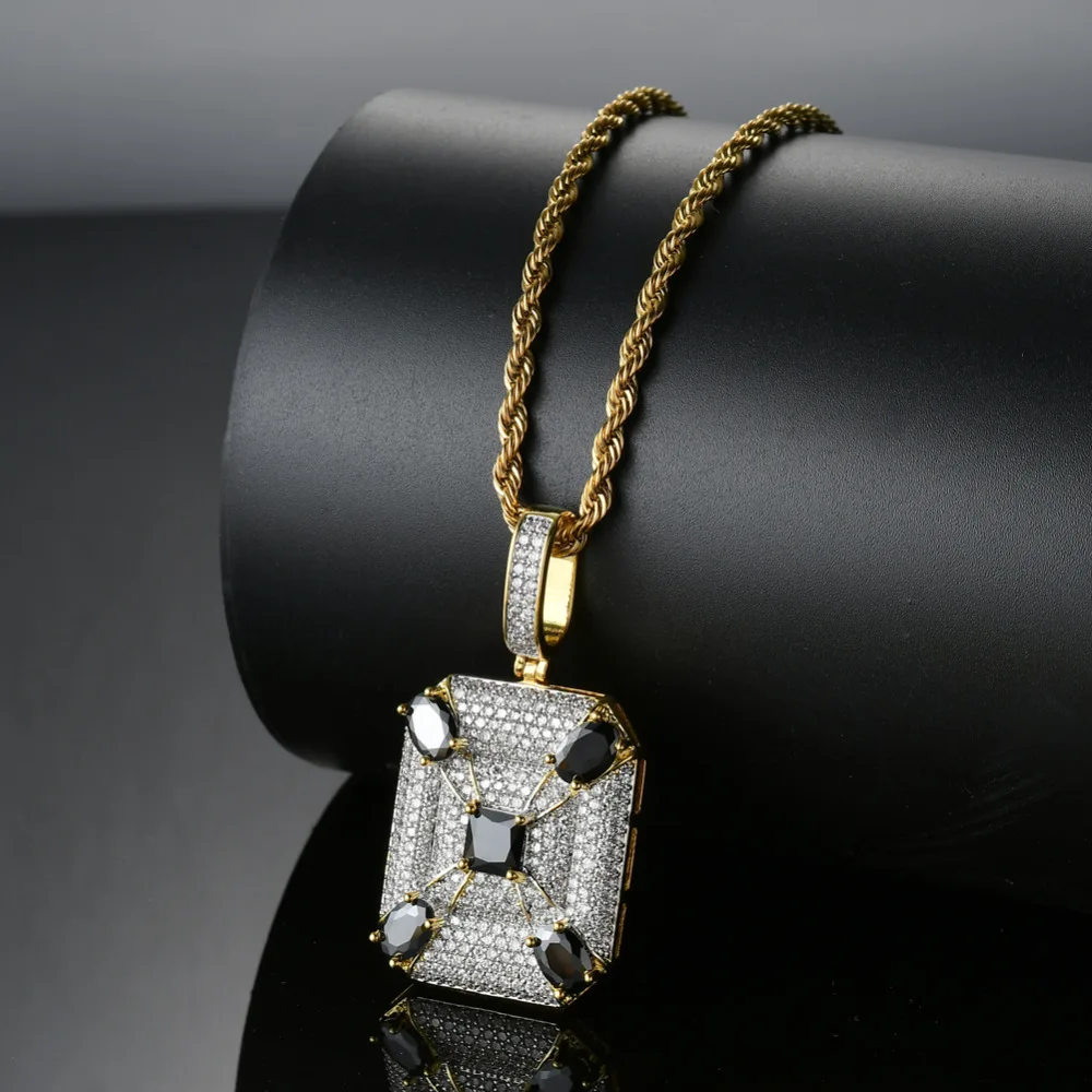 

Bling bling Hip Hop Pendant Copper Micro pave with CZ stones Necklace Jewelry for men and women CN004