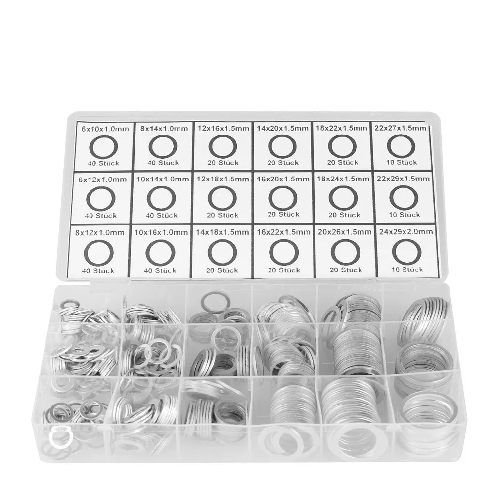 

450pcs Seal Assortment Aluminum Seal Gasket Set Muti-function O-Ring Set LO88