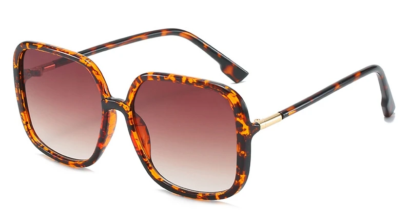 Квадратные ретро солнцезащитные очки для мужчин и женщин Модные Оттенки UV400 Винтажные Очки 46140 - Цвет линз: leopard