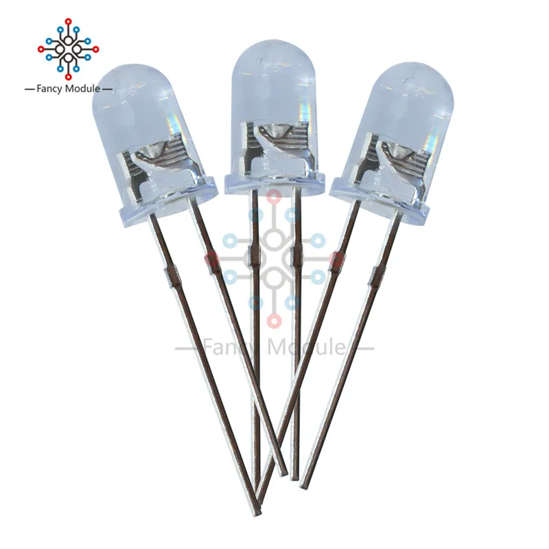 Светодиодный Суперяркий светильник 5 мм белый Круглый 100 шт.|lamp lamp|lamp ledlamp round |