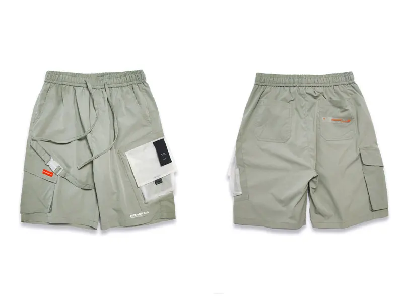 Side Strap Buckle Multi Pockets Cargo Baggy Shorts 2