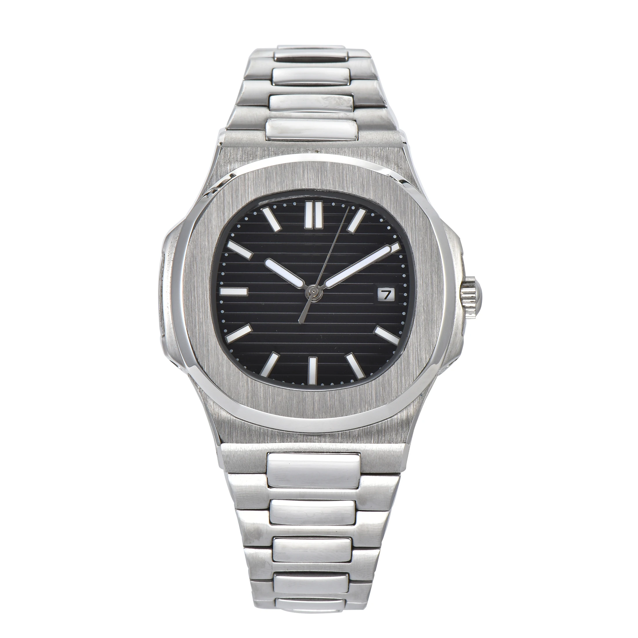 

Free shipping automatic watch men mechanical watch steel wrist watch NAUTILUS black dial stainless steel case steel bracelet a1