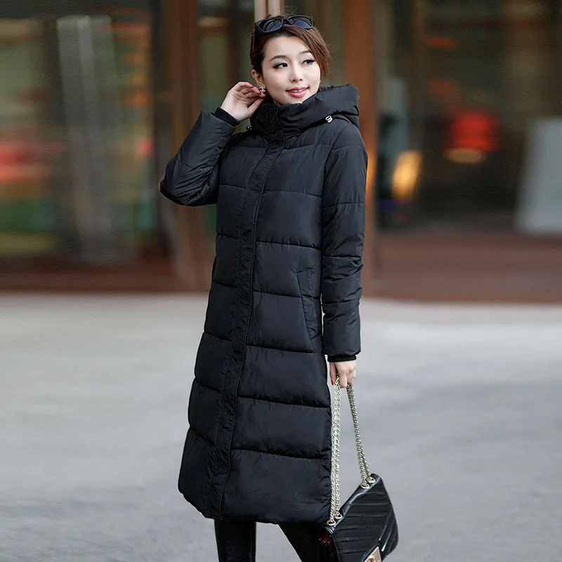 Goedkoop Kleurrijke Hooded Winter Down Jas Jas Lange Dikke Warme Vrouwen Casaco Feminino Abrigos Mujer Invierno Gewatteerd Katoen Gevoerde Parka
