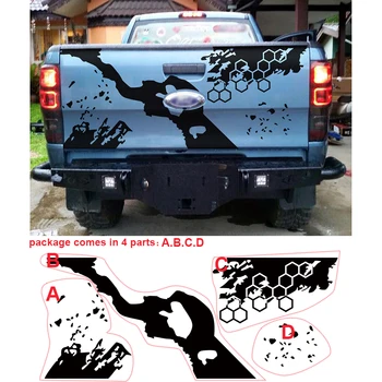 

custom car decals 4Pcs geometric tail gate protect scratch modified graphic vinyls car accessories stickler for ranger 2012-2018