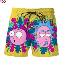 Летние 3D печати Рик и Морти Harajuku мужские шорты Горячая Распродажа аниме мужские s бордшорты забавные мужские/женские шорты X145