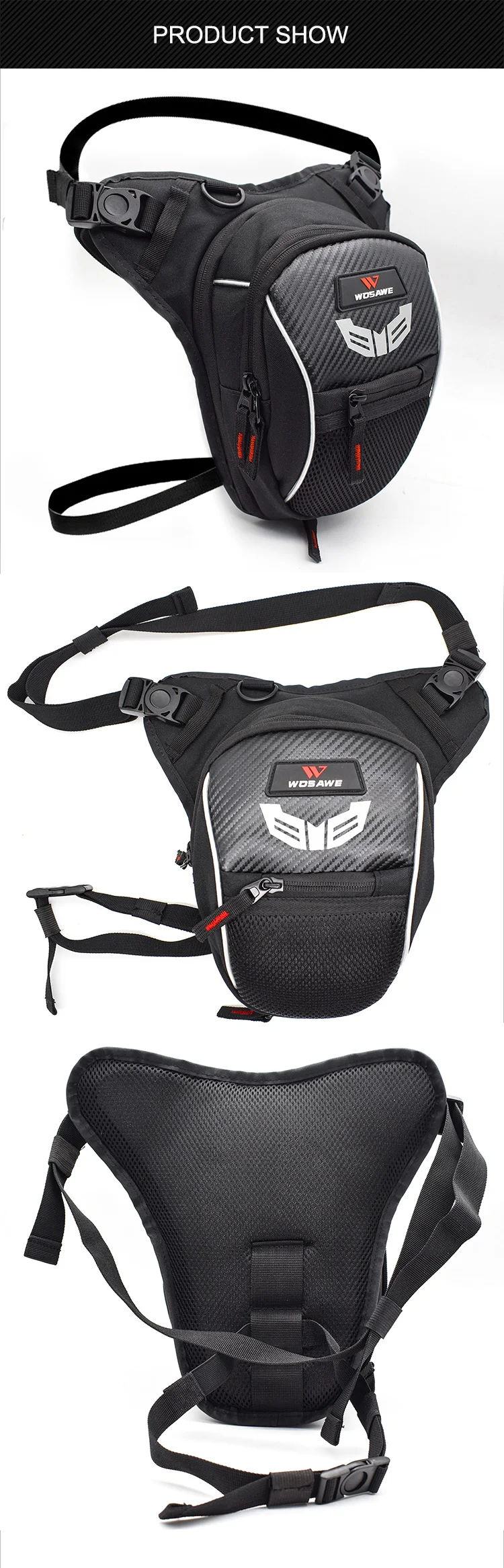 Sale Wosawe Cycling Bag Motocross Bag Backpack Waist Bag Bolsa Sillin Bicicleta Mtb Saddlebag Rear Seat Rack Fietstassen Reflective 1