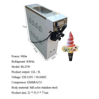 

The best sale 1200W table top mini soft ice cream making vending machine 3 Flavors Ice Cream Maker with free shipping