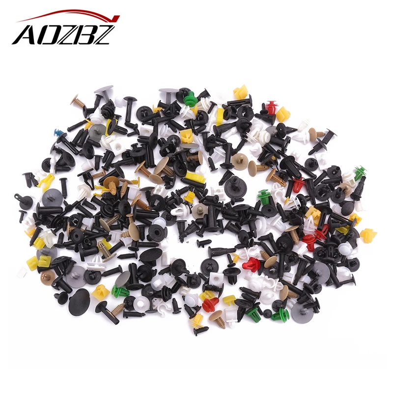 

200pcs Car Door Trim Panel Clip Fasteners Auto Bumper Rivet Fastener Clip Assortments Kit Push Engine Cover Fender Fastener Clip