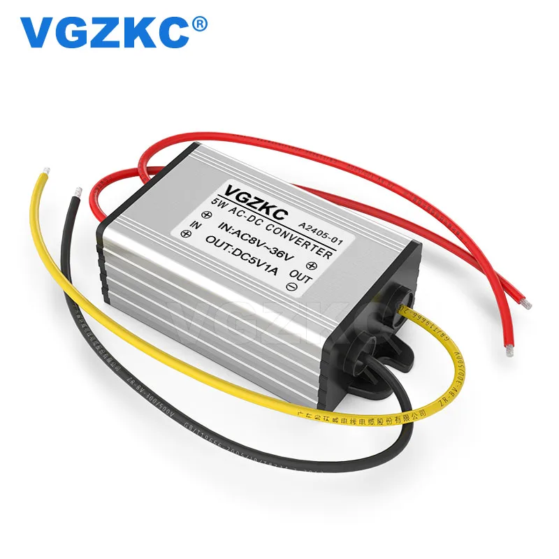 

Output 5W AC 24V to DC 5V 1A Power Converter AC 8-36V to 5V DC Variable Voltage Converter Transformer