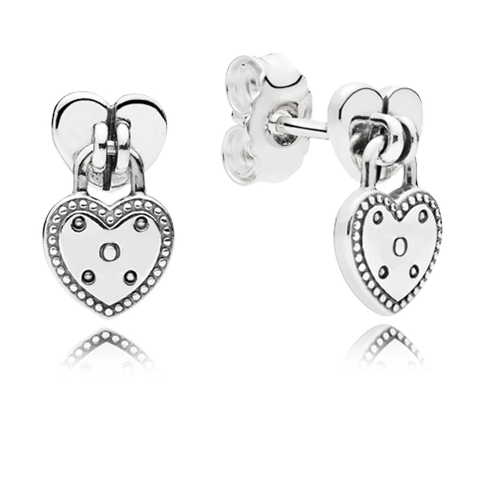 

COSEN PAN 1:1 Original Sterling Silver 925 Earrings Love Locks Stud Earrings Jewelry for Women Gift 296575