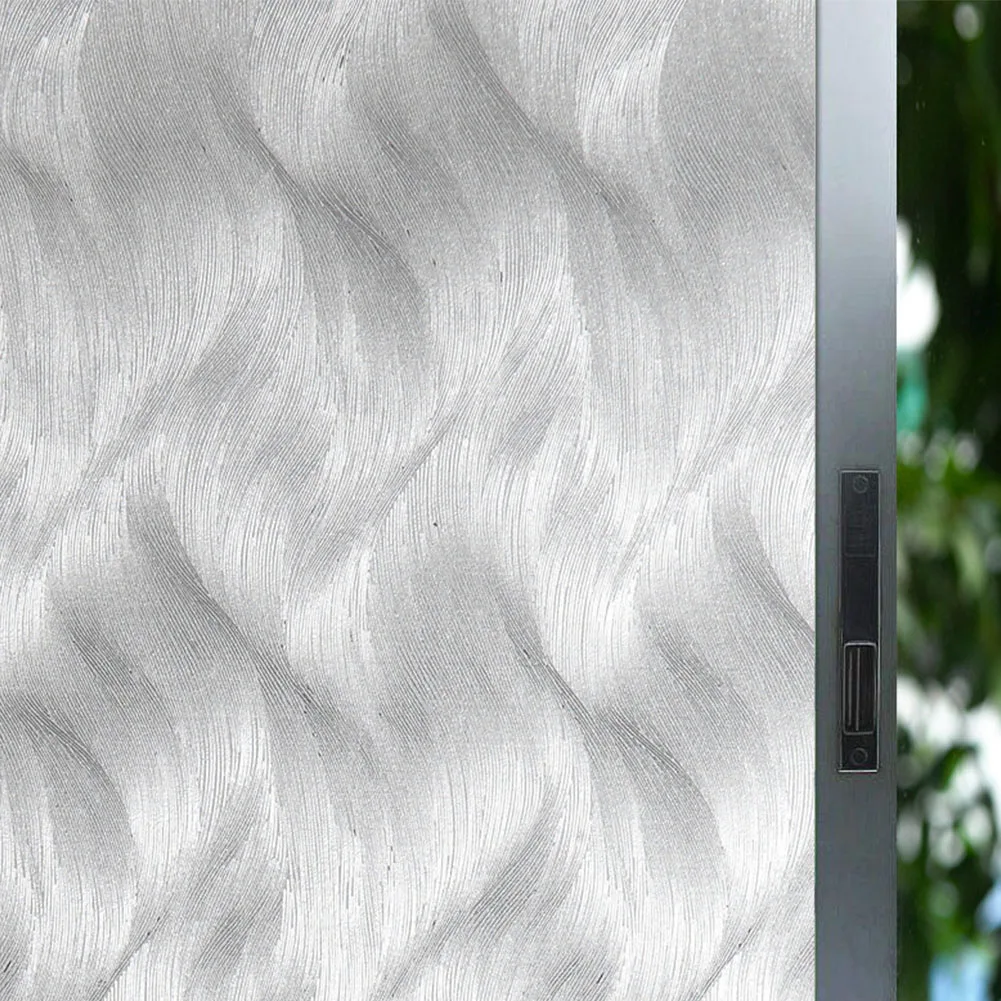 

Privacy Accessories Waterproof Office With Glue For Home Window Film Anti Static Decorative Kitchen Self Adhesive Frosted Wave