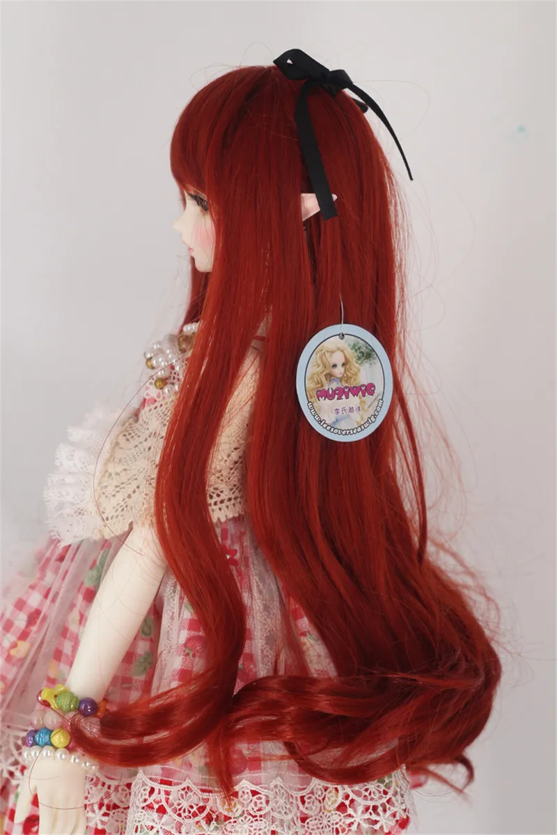 BJD кукольные волосы парики Высокое качество синтетическое волокно длинные кудрявые красные парики для 1/3 bjd куклы