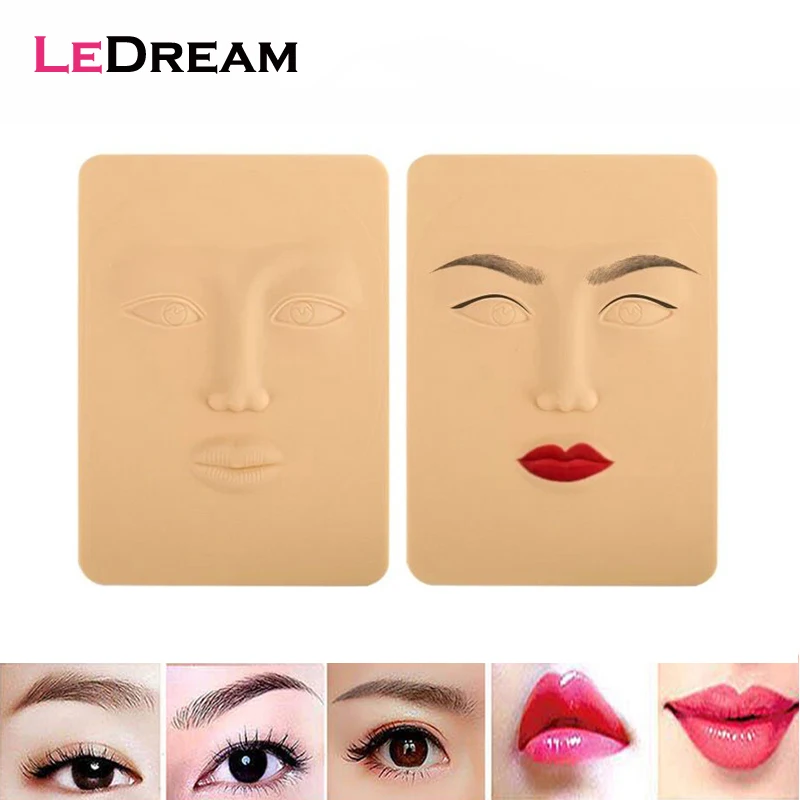 

10pcs/lot 3D Silicone Permanent Makeup Tattoo Training Practice Fake False Skin Face For Microblading Tattoo Machine Beginner