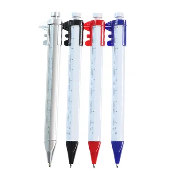 

1pc Vernier Caliper Scale Ballpoint Pen Plastic Pen Shell Blue Refill With Scale Ruler Children Students Learning Stationery
