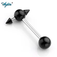 Ayliss модные украшения для тела 2 шт 14 г(1,6 мм) штанга нержавеющая сталь Labret пирсинг для языка, украшения в готическом стиле с черепом для губ