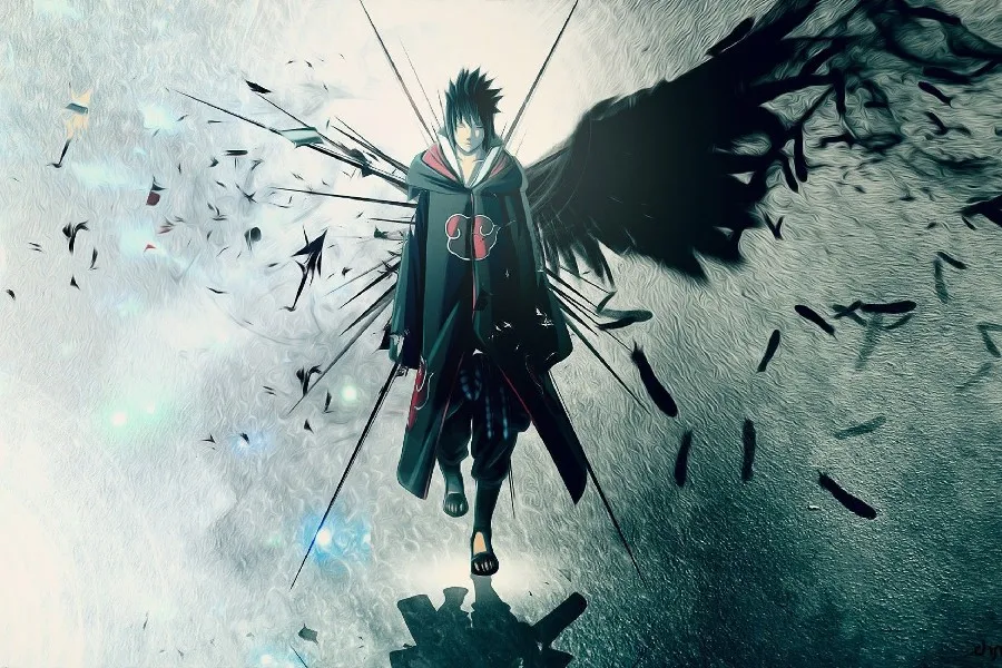 uchiha sasuke naruto shippuden anime poster silk fabric cloth print