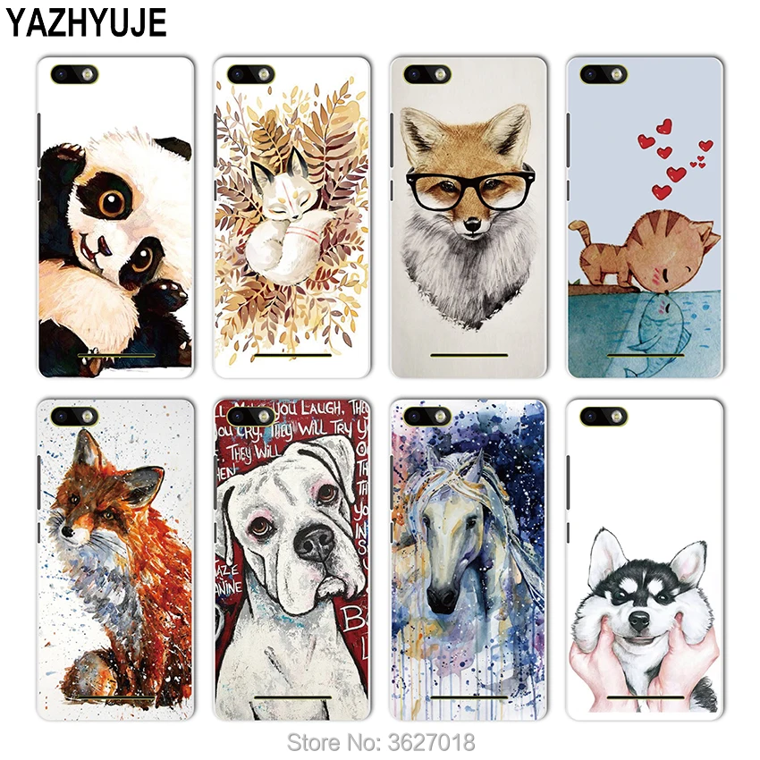 

YAZHYUJE For Wiko lenny 2 3 Fever Pulp Ridge Robby Rainbowjam 4G sunset 2 FOX DOG Cat Pattern hard back Cover Phone Case