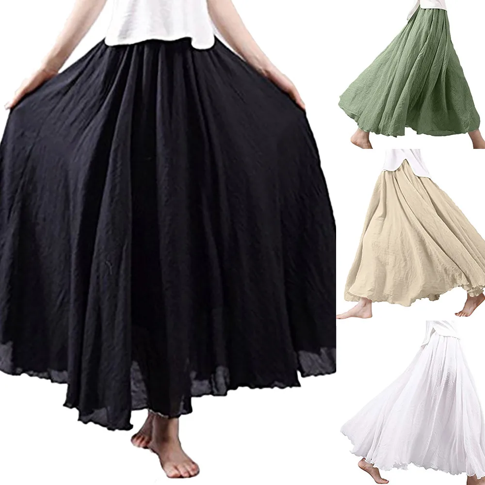 Autumn skirts long for women New Fashion Womens Bohemian Style Elastic