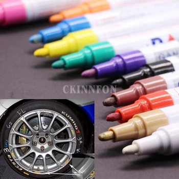 

1000Pcs/Lot New Fashion Colorful Waterproof Pen Car Tyre Tire CD Metal Permanent Paint markers Graffiti Oily Marker Pen