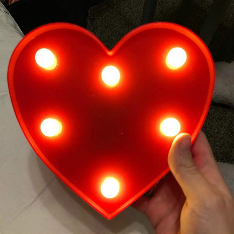 DIY буквенный знак сердце освещение LED винтажные пластиковые светодиодные фонари