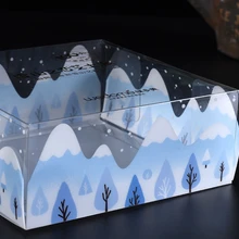 Заказная прозрачная коробка для торта на день рождения, глянцевая ламинированная пластиковая упаковочная коробка для торта- PX20330