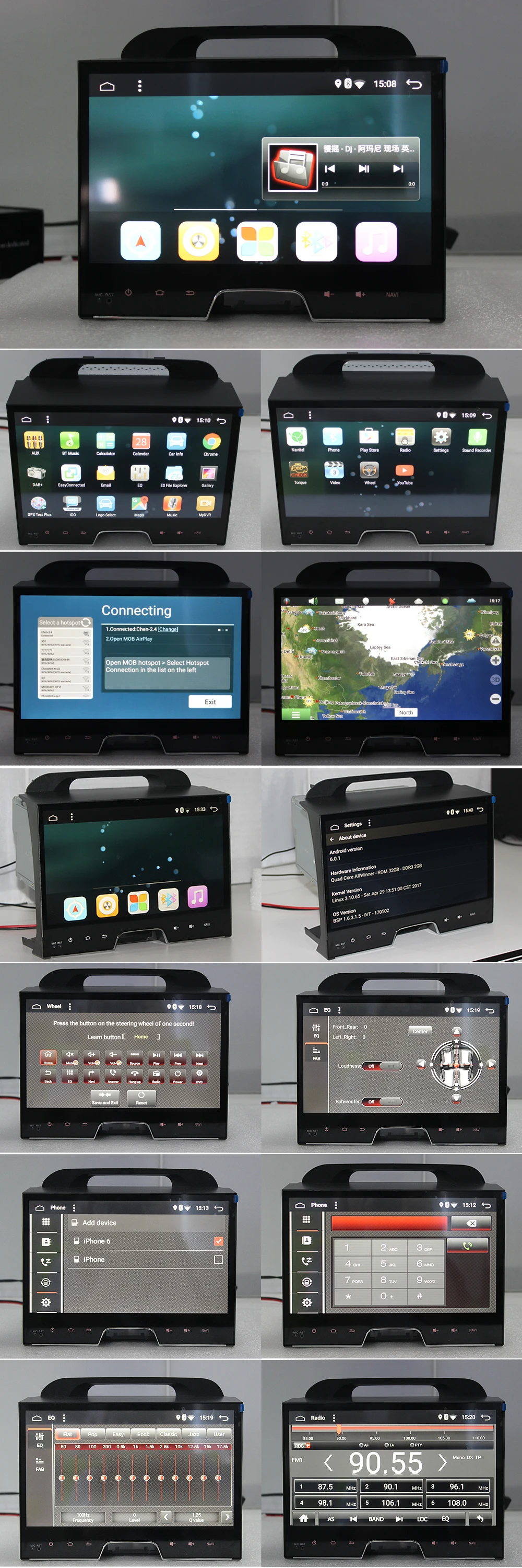 Perfect Bonroad Eight Core10" 2Din Android 7.1.2 IPS Screen 1024*600 Car PC Tablet universal For Kia Sportage 2009-2015  GPS Radio Audio 9