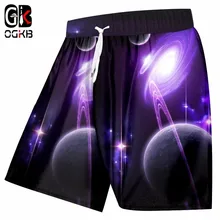 OGKB фиолетовые шорты мужские летние модные с принтом Galaxy Космический 3d узор Сур мужские пляжные шорты Фитнес тренировки Повседневные Брюки Большие размеры