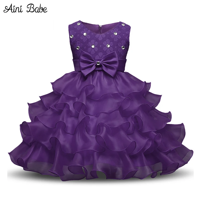

Baby Girls First Birthday Communion Dresses Kid Clothes Party Ball Gown Princess Children Tutu Dress Girl 0-8 Year vestido curto