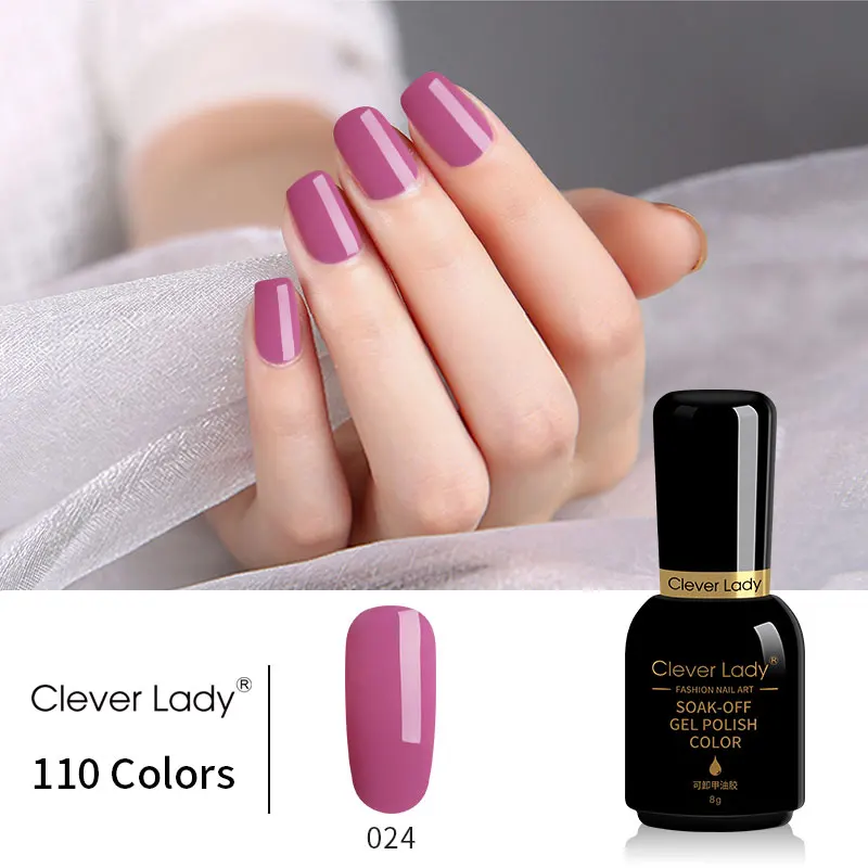 Clever Lady УФ-гель для ногтей светодиодный геллак Esmalte Permanente Гибридный гвоздь гель лак 110 цветов Набор лаков для ногтей смола 8 мл(1 - Цвет: 024