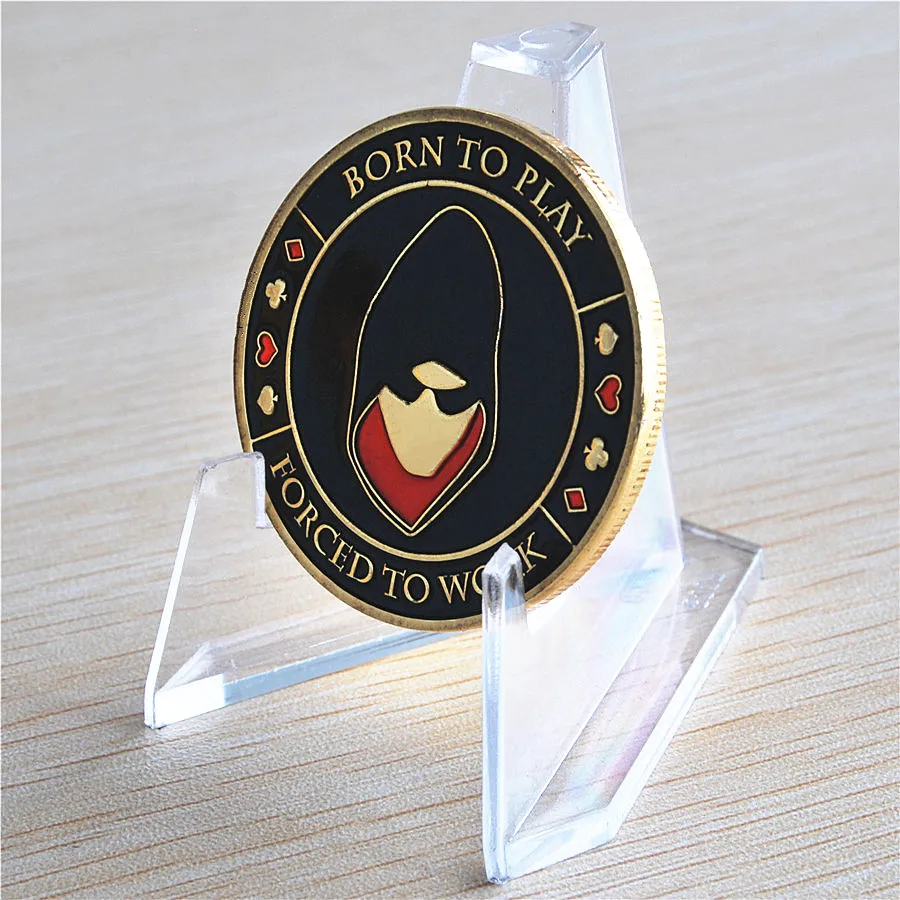 

Unbeatable Poker Hand Poke - BORN TO PLAY- FORCED TO WORK Poker Card-Guard coins, free shipping 15pcs/lot