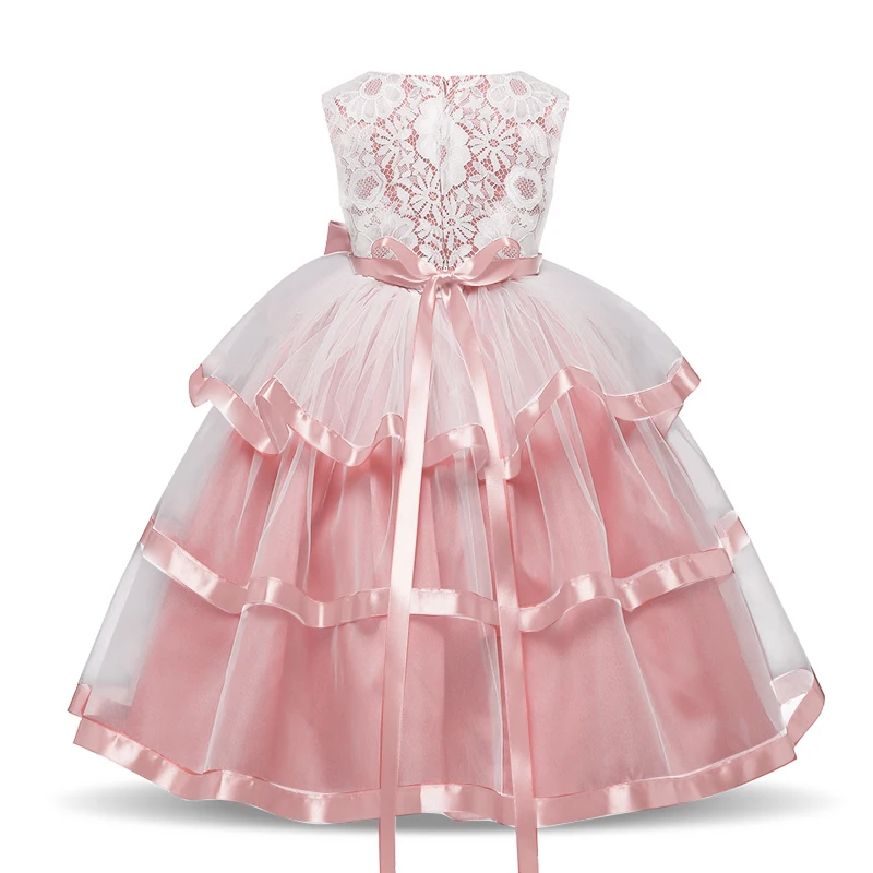 Новое Детское платье с цветочным принтом, кружевное праздничное платье принцессы для девочек 3, 4, 5, 6, 7, 8 лет, Летнее Детское платье-пачка, одежда