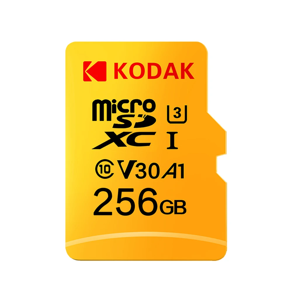 Kodak Micro SD карта, 32 ГБ, 64 ГБ 128 ГБ 256 ГБ 512 ГБ TF Карта U3 A1 V30 слот для карт памяти 100 МБ/с. чтения Скорость 4K видео запись