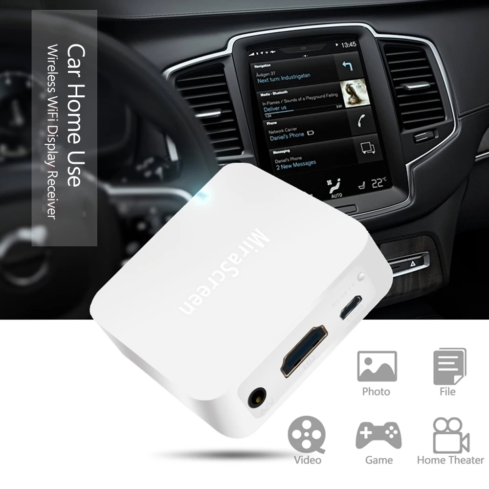 MiraScreen X7 беспроводной приемник WiFi с дисплеем 1080P зеркальная коробка Miracast Airplay