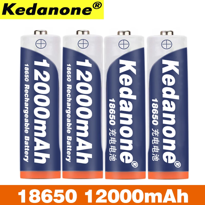 Kedanone 18650 перезаряжаемая батарея 3,7 в 18650 12000 mAhcapacity литий-ионная аккумуляторная батарея для фонарика