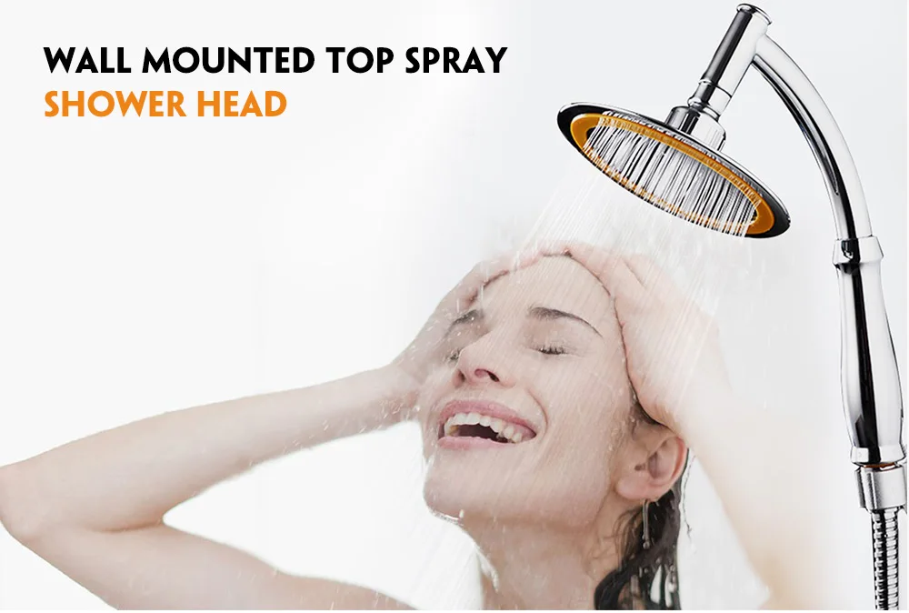Wall Mounted Ultra thin Showerhead Rotatable Water saving Shower Head