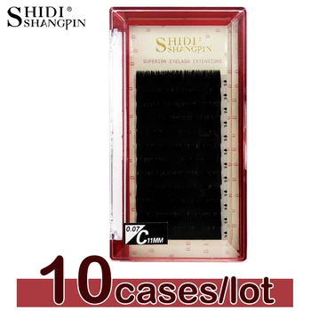 

SHIDISHANGPIN 10 cases/lot 3d Mink Eyelash Extension Individual Eyelashes 0.07mm B/C/D Curl Make Up Eyelashes Maquiagem Cilios