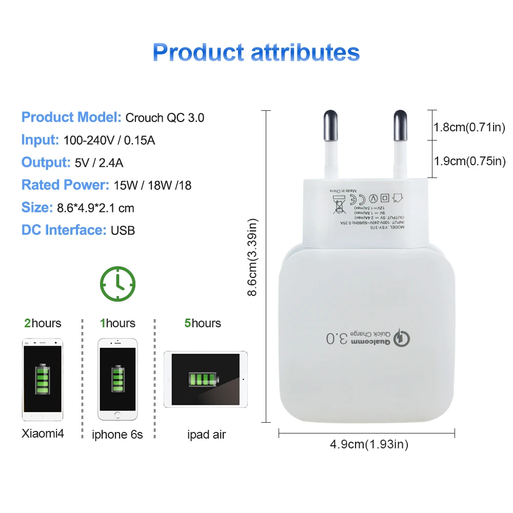 A. s USB зарядное устройство Quick Charge 3,0 быстрое зарядное устройство QC3.0 USB адаптер зарядное устройство для мобильного телефона зарядное устройство s+ 1 м Micro USB кабель