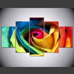 5 Панель Современная роза цветок HD живопись картины напечатанные на холсте настенные картины в рамках для гостиной стены картины kn-435