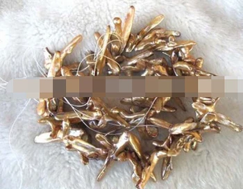 

huij 00712 1Strands freshwater pearl coffee cross reborn keshi 15"