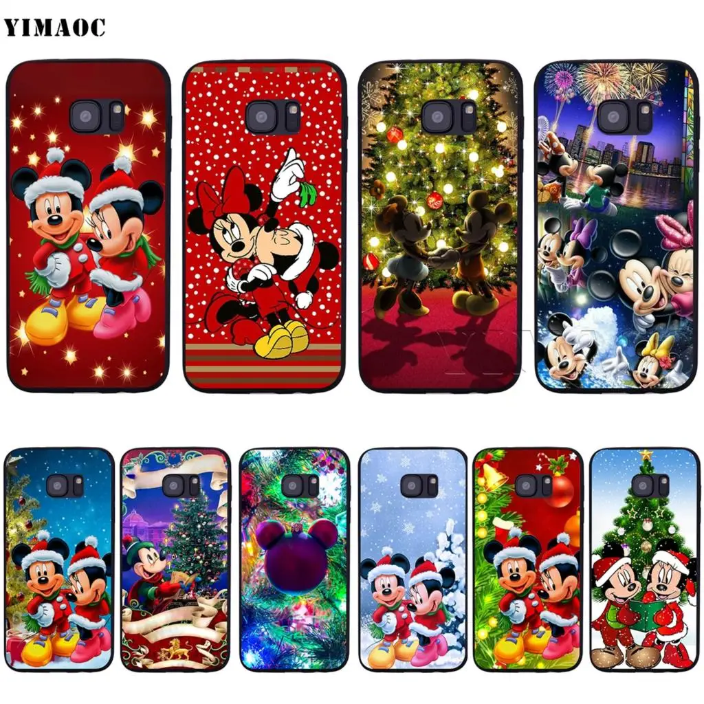 

YIMAOC Christmas Mickey Minnie Soft Silicone Case for Samsung Galaxy S6 S7 S10eEdge S8 S9 Plus A3 A5 A6 A7A8 A9 J6 Note 8 9 2018