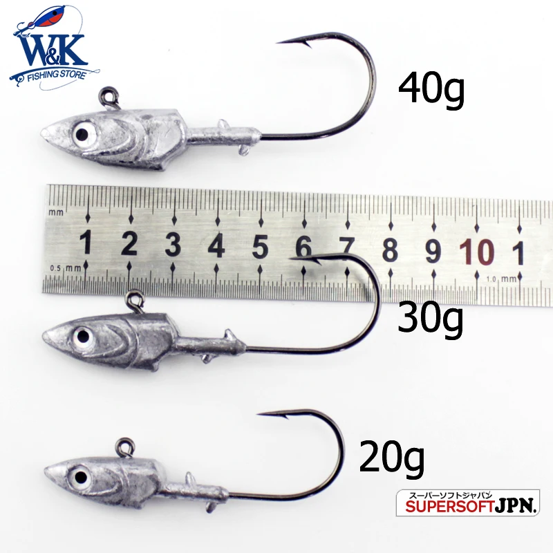 Рыболовные джиг Крючки WK Inshore 20 г 30 40 с 3d глазами для мягкой приманки Jiggs 4 шт./лот