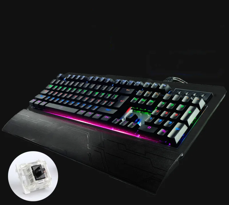 Ruyi Bird K-26 Eight Backlight Model Mechanical Gaming Keyboard Blue/Black Switches104 Keys Wired USB Keyboard For E-sports