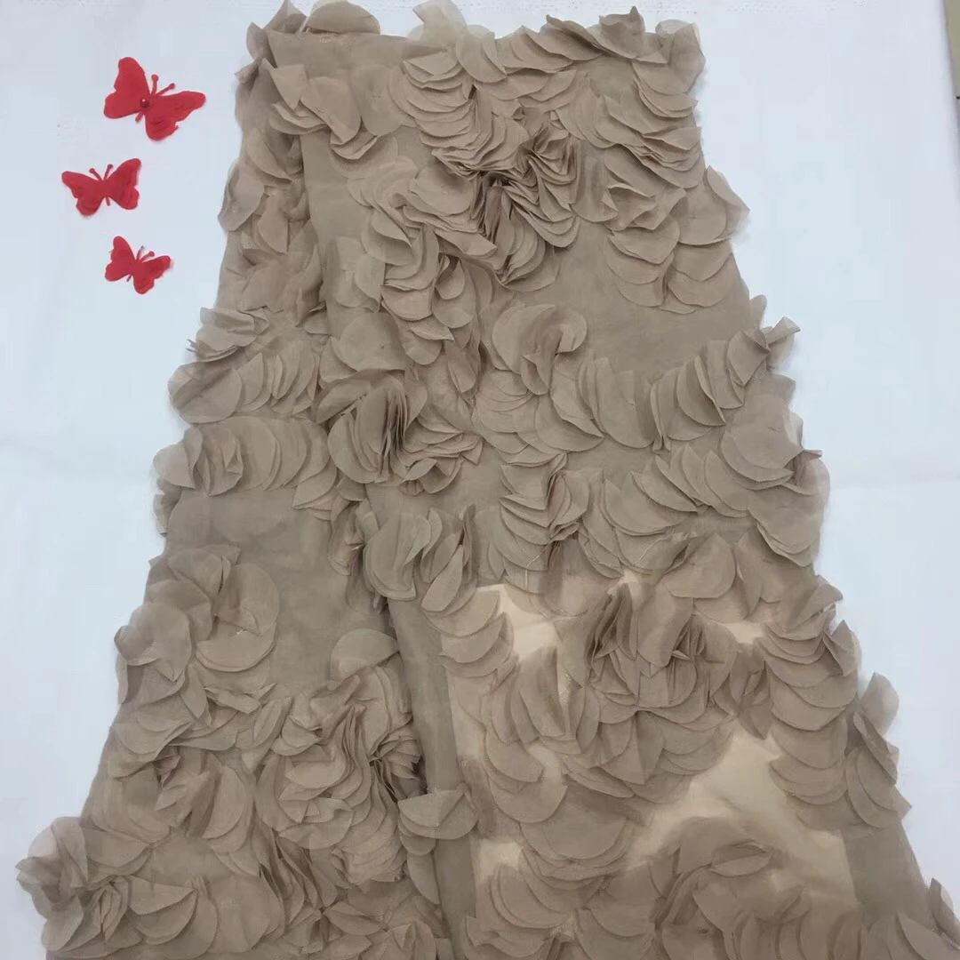 

5 Yards High Quality African Lace Fabric Pure Gray French Net Embroidery Tulle Lace Fabric For Nigerian Wedding Party Dress