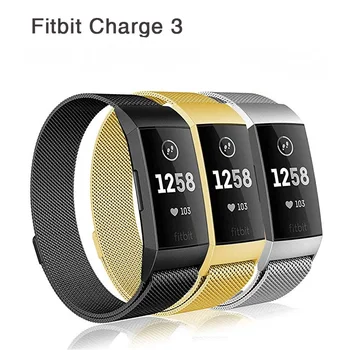 

Milanese Magnet Strap For Fitbit Charge 3 For Charge 3 Fitness Band Stainless Steel Sport Watch Band Replacement Metal Bracelet