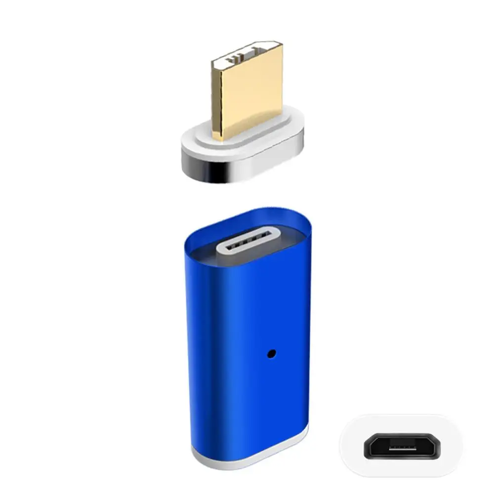 Синий Магнитный Micro USB Женский со штепселем, для передачи данных и подзарядки конвертер адаптер для samsung Huawei Xiaomi HTC Android смартфон планшет - Цвет: Синий