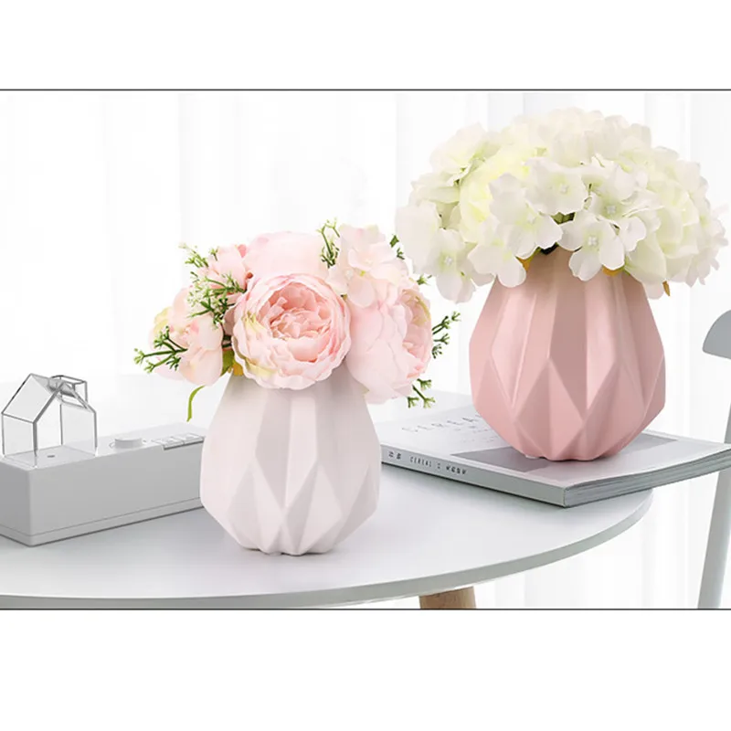 Nordic керамические вазы для цветов оригами фарфоровая ваза кабинет прихожей домашнее растение горшок свадебные Рождественский подарок-украшение R701