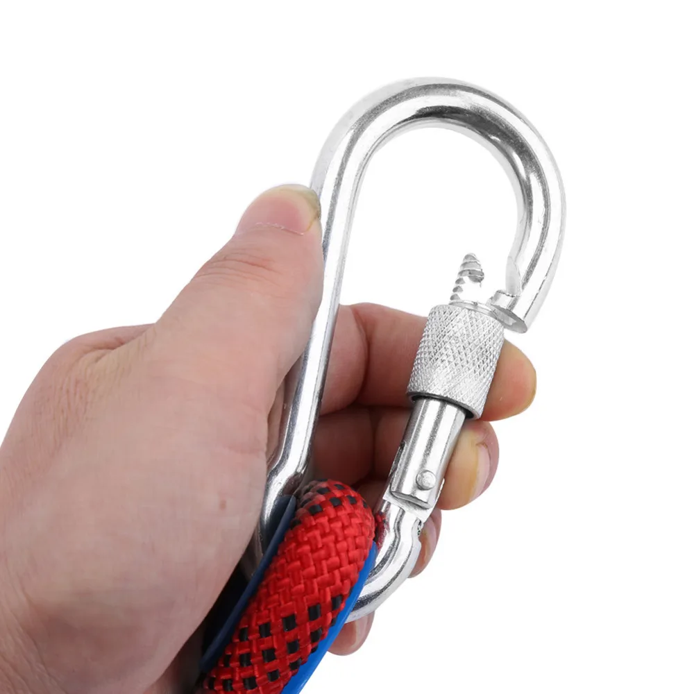 Climbing Rope Professional Heavy Duty 10/12mm Hiking Rock Climb Panchute Survival Cord with Strength Carabiner