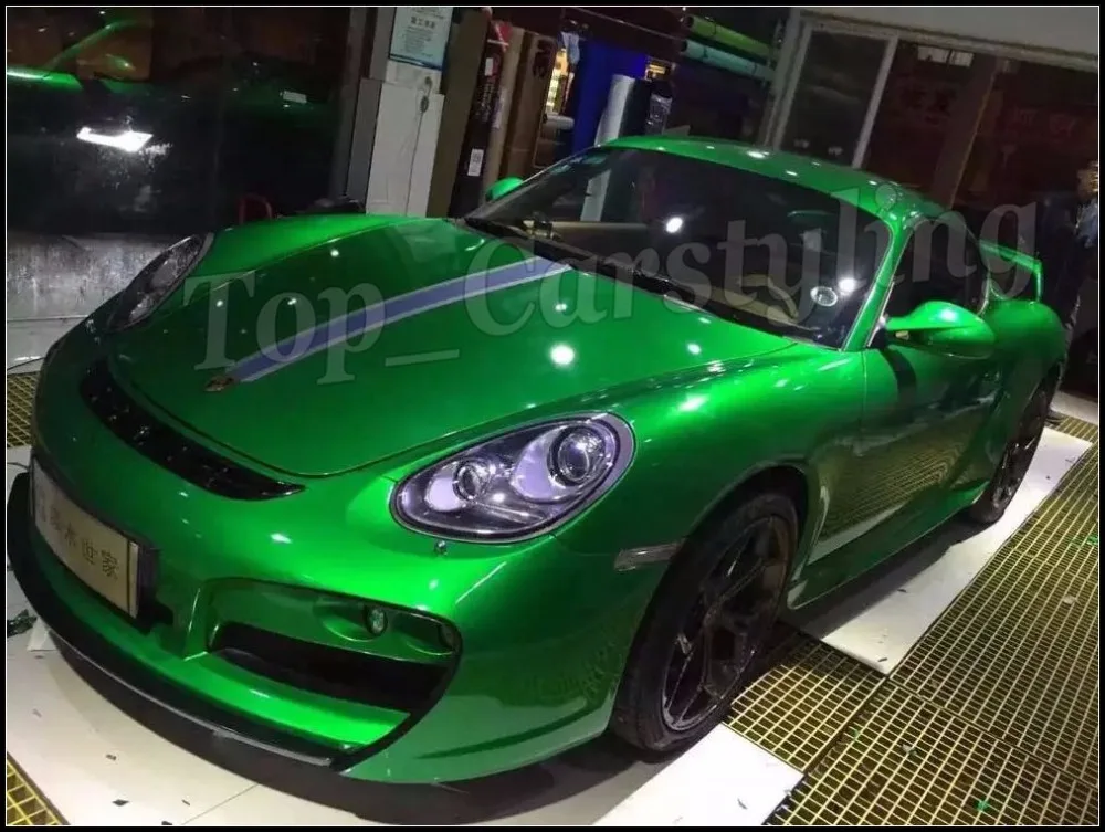 2017 GLoss Metallic Green Vinyl Car Wrap Styling candy Glossy with Air