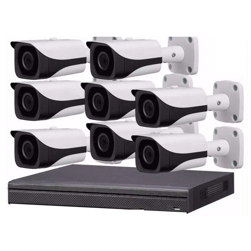 8 Channel POE Port H.265 4K NVR 4MP IP Bullet Camera NVR4208-8P-4KS2 IPC-HFW4431E-S Network Surveillance System Kit | Безопасность и