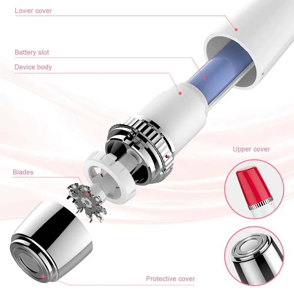 Эпилятор, мини-средство для удаления волос для лица, бровей, ручка для бритья, эпилятор, инструмент для лица, тела, бикини, электробритва для